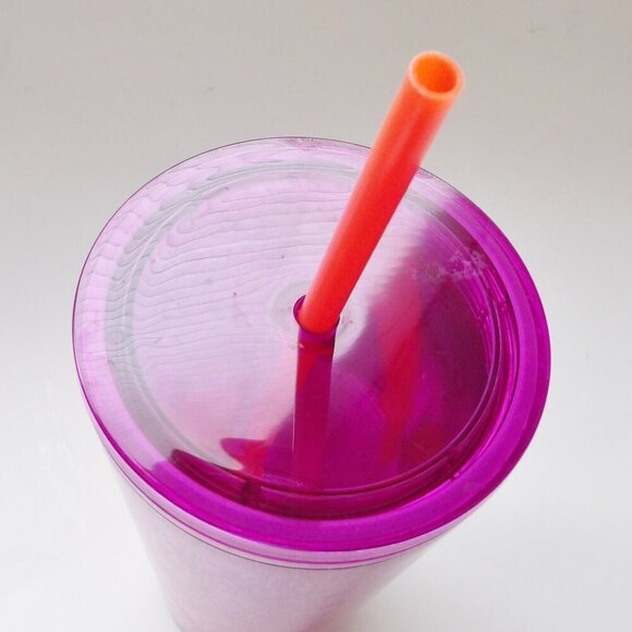 Starbucks Cold Beverage Tumblers Bundle of 2  with Straws Pink & Purple - Picture 9 of 13